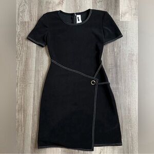 Vintage Neiman Marcus Silhouette By Kathryn Black Wrap Dress Short Sleeve Size 2
